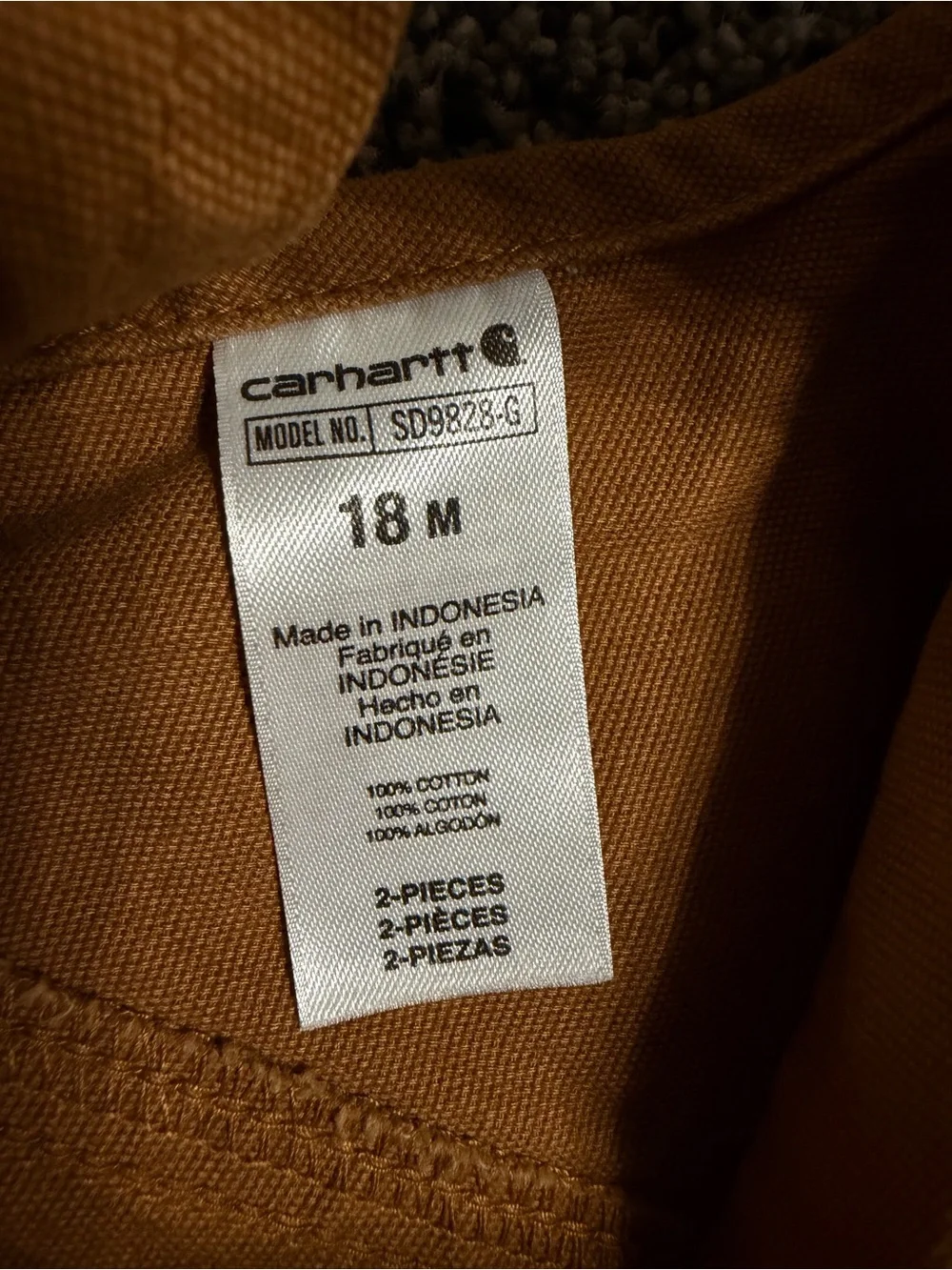 Carhartt Overalls with Front Pocket Size 18Mon Excellent Condition!!